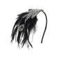 BABEYOND 1920s Flapper Headband Accessories Roaring 20s Feather Hair Band Vintage Gatsby Party Accessories (Silver)