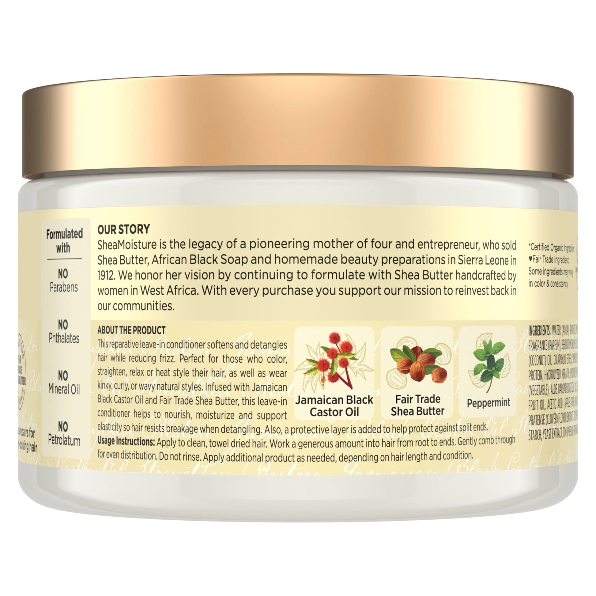 Buy now SheaMoisture Jamaican Black Castor Oil Leave In Conditioner 100% Pure Jamaican Black Castor Oil For Damaged Hair to Soften and Detangle Hair 11.5 oz at indiglob india