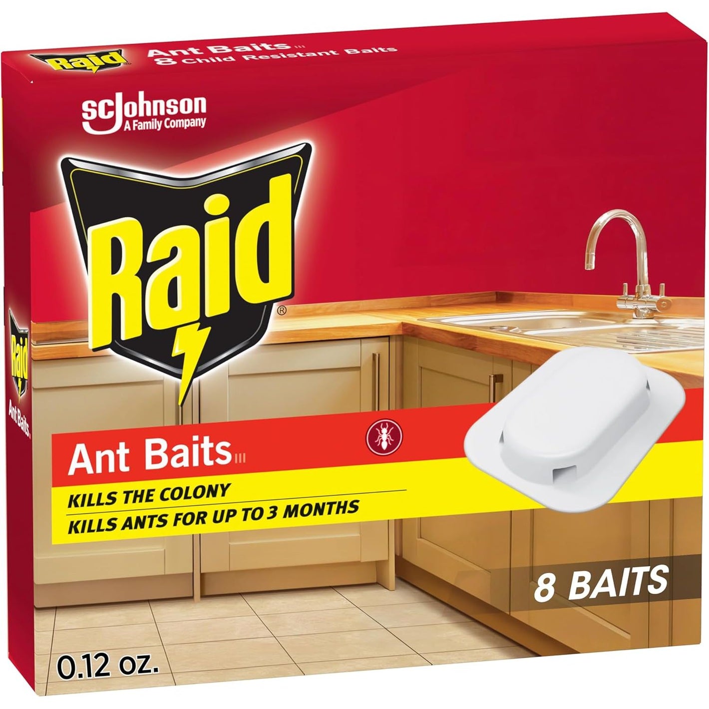 Raid Ant Killer Baits, Child Resistant Bug Killer for Indoor Home Use, 0.24 Oz, 8 Count