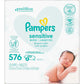 Pampers Baby Wipes Sensitive, Water Based Baby Wipes, Hypoallergenic and Unscented Baby Wipes, 56 Wipes Total (1 Flip-Top Packs)