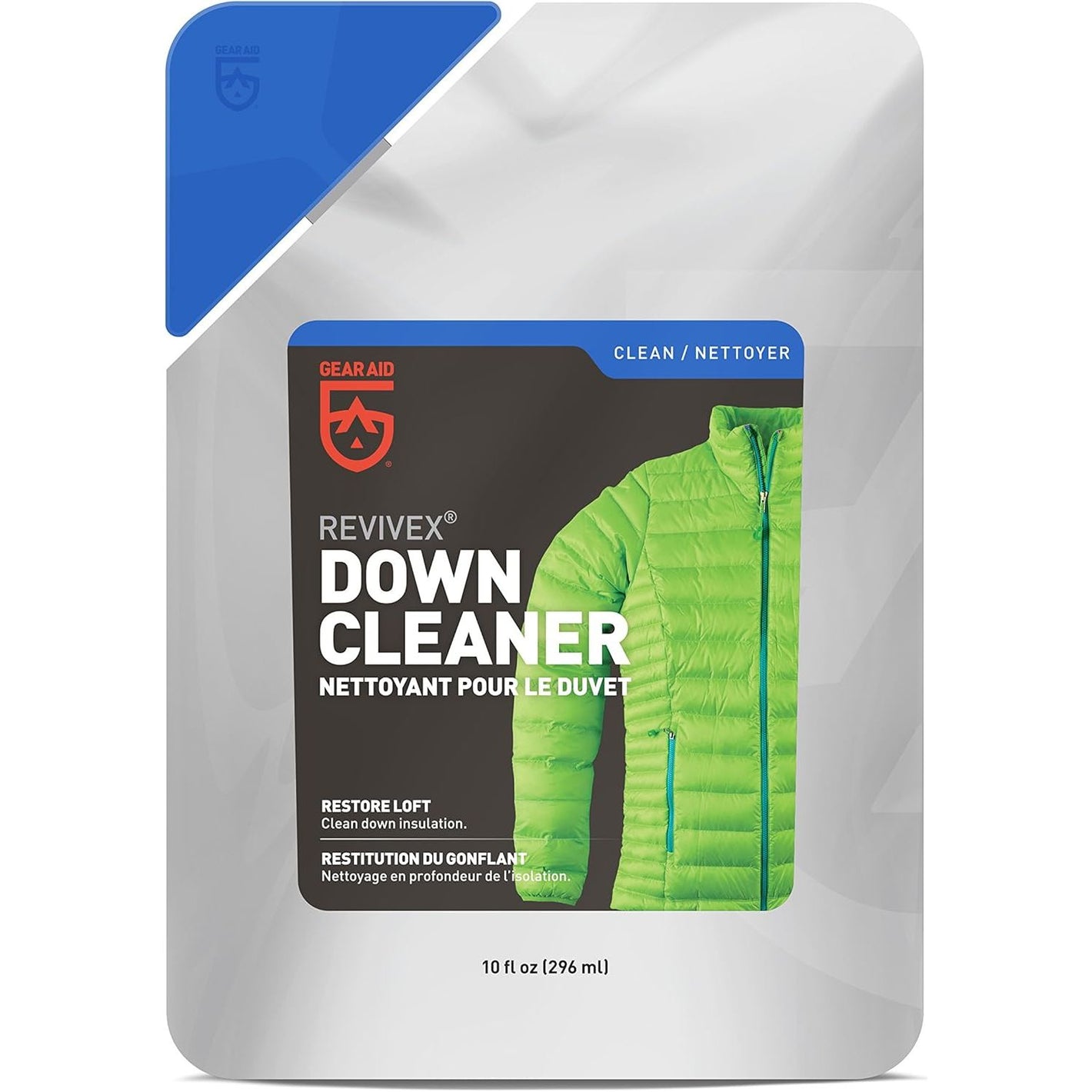 GEAR AID Revivex Down Cleaner for Washing and Restoring Loft in Puffer Jackets, Vests, Blankets, and Sleeping Bags, 10 Fl Oz