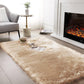 SERISSA Soft Fluffy Rug Grey Faux Sheepskin Fur Rug Shaggy Couch Cover for Bedroom Living Room Runner, 2x6 Feet