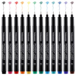 Buy now TWOHANDS Art Pens,Fineliner Ink Pens,Set of 12 Technical Drawing pen,Pigment Pen,Fine Point,Black,Waterproof,for Art Watercolor,Sketching,Anime,Manga, 902188 Multicolor 12 at indiglob india