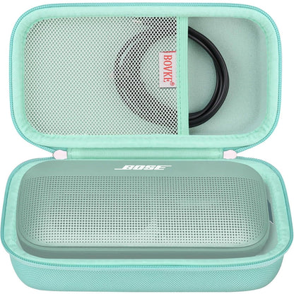 BOVKE Hard Travel Speaker Case for Bose New SoundLink Flex Speaker (2nd Gen) / Bose SoundLink Flex Bluetooth Portable Speaker, Extra Mesh Pocket for Bose Speaker Charger, Charging Cables, Black