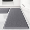 Kitchen Mat [2 PCS] Cushioned Anti-Fatigue Floor Mat, Waterproof Non-Skid Ergonomic Comfort Foam Rugs, Standing Mat for Kitchen, Floor,Office, Sink, Laundry(Grey) - Stylish Grey