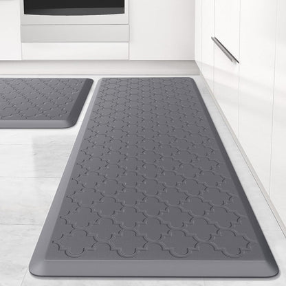Kitchen Mat [2 PCS] Cushioned Anti-Fatigue Floor Mat, Waterproof Non-Skid Ergonomic Comfort Foam Rugs, Standing Mat for Kitchen, Floor,Office, Sink, Laundry(Chocolate)