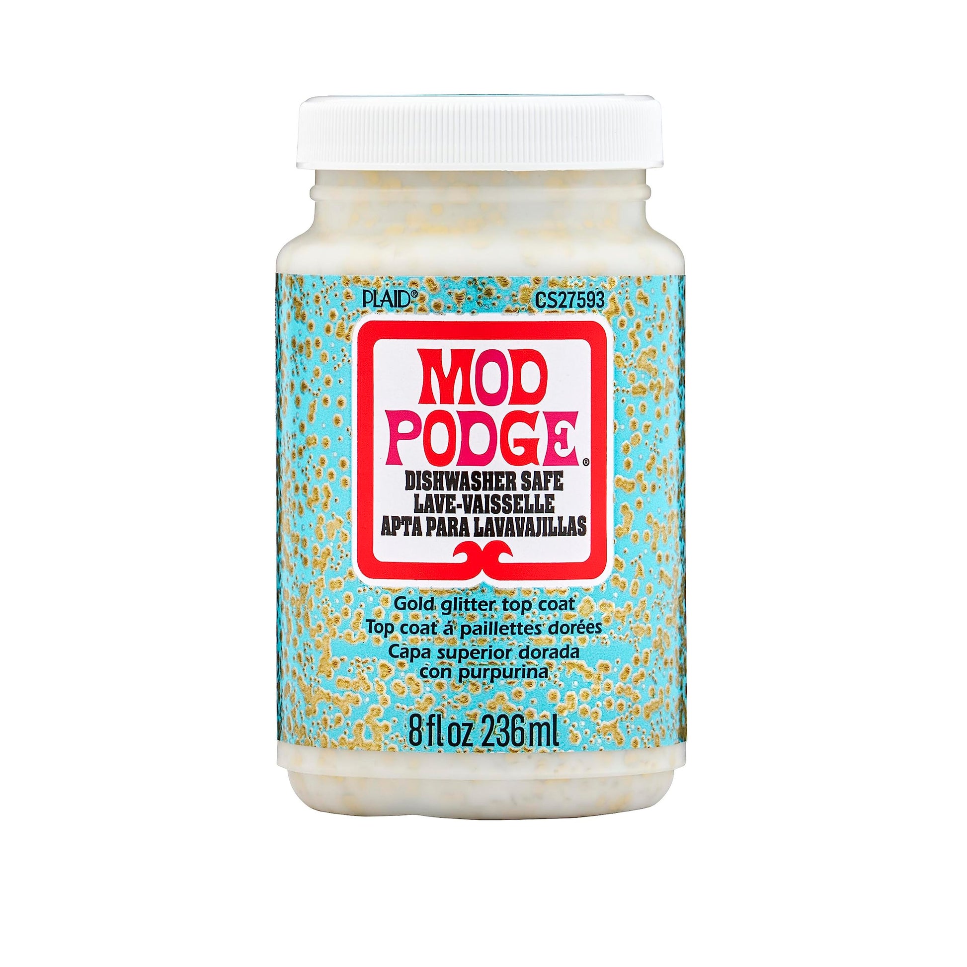 Buy now Mod Podge CS27593 Dishwasher Safe Glitter Gold, 8 fl oz Multi-Purpose Formula, Perfect for Easy to Apply DIY Arts and Crafts at indiglob india
