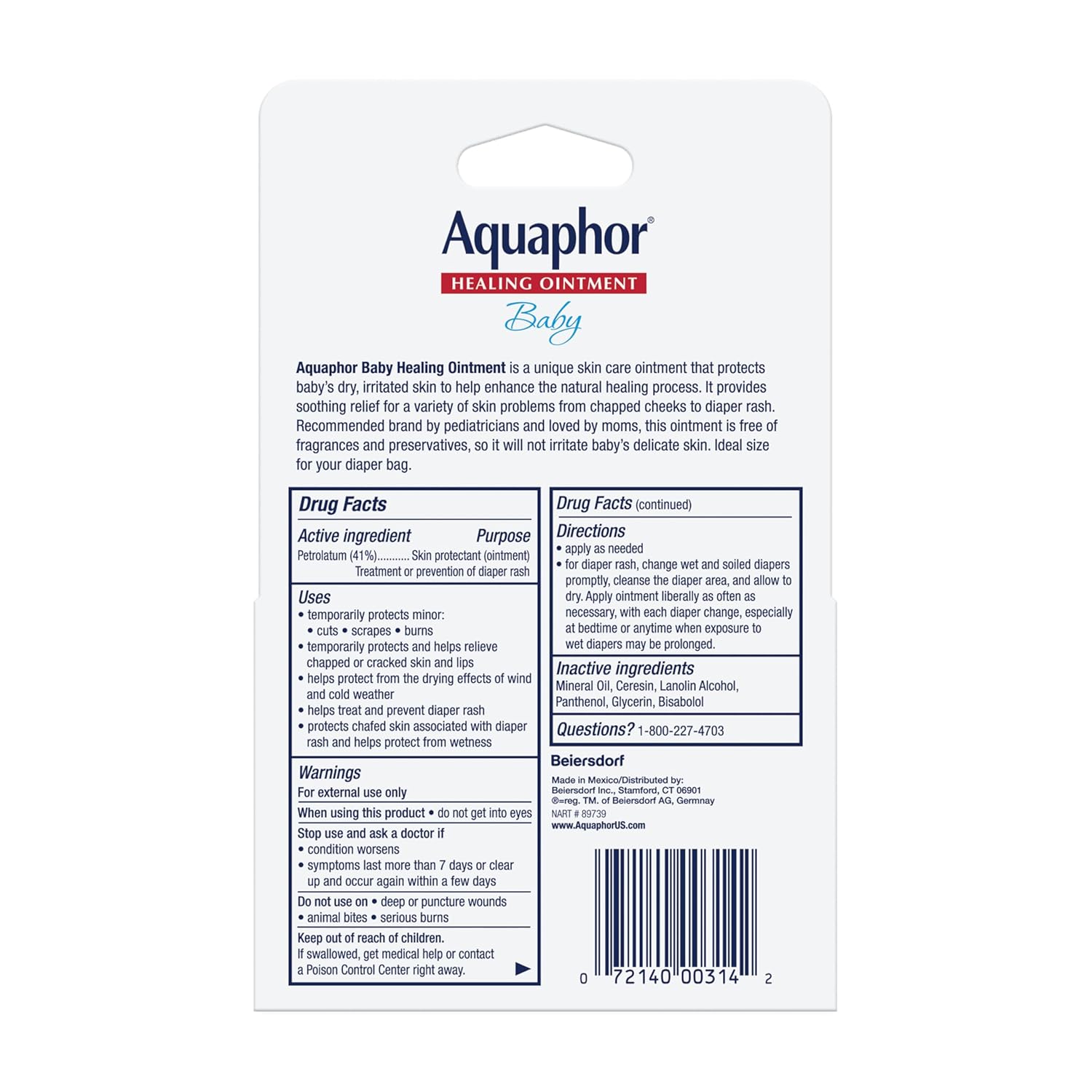 Buy now Aquaphor Baby Healing Ointment Advanced Therapy Skin Protectant for Chapped or Dry Skin, Drool Rash and Diaper Rash Ointment, Hypoallergenic Baby Essentials, Travel Size, 0.35 Oz Tube, Pack of 2 at indiglob india