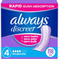 Always Discreet Adult Incontinence Pads for Women, Moderate Absorbency, Long Length, Postpartum Pads, 162 Count (3 Packs of 54)