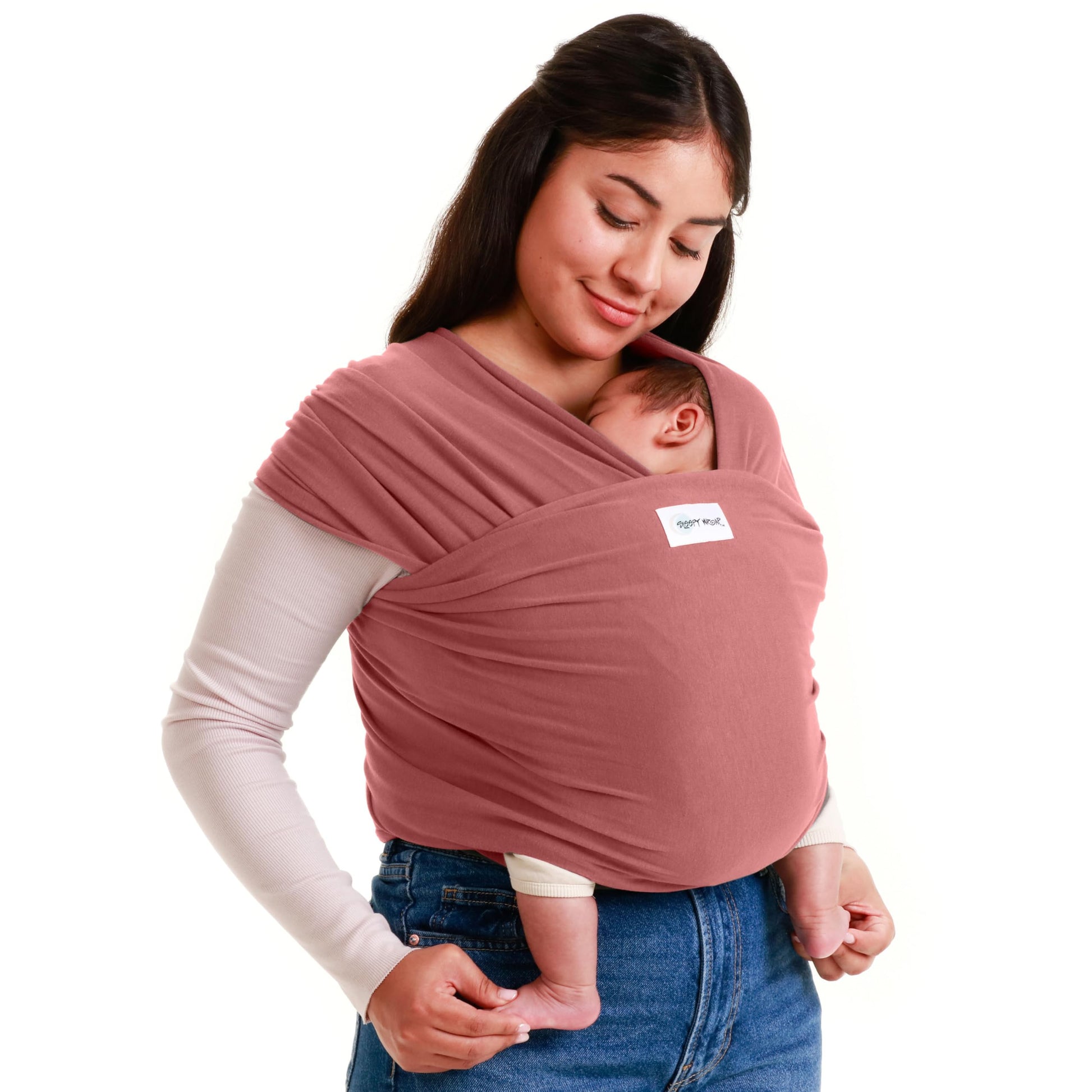 Buy now Sleepy Wrap Stretchy Ergonomic Baby Carrier Sling for Newborns to Toddlers - Hands-Free Lightweight Baby Wrap 7-35 lbs (Dark Gray) Poly-Spandex Blend Pink at indiglob india