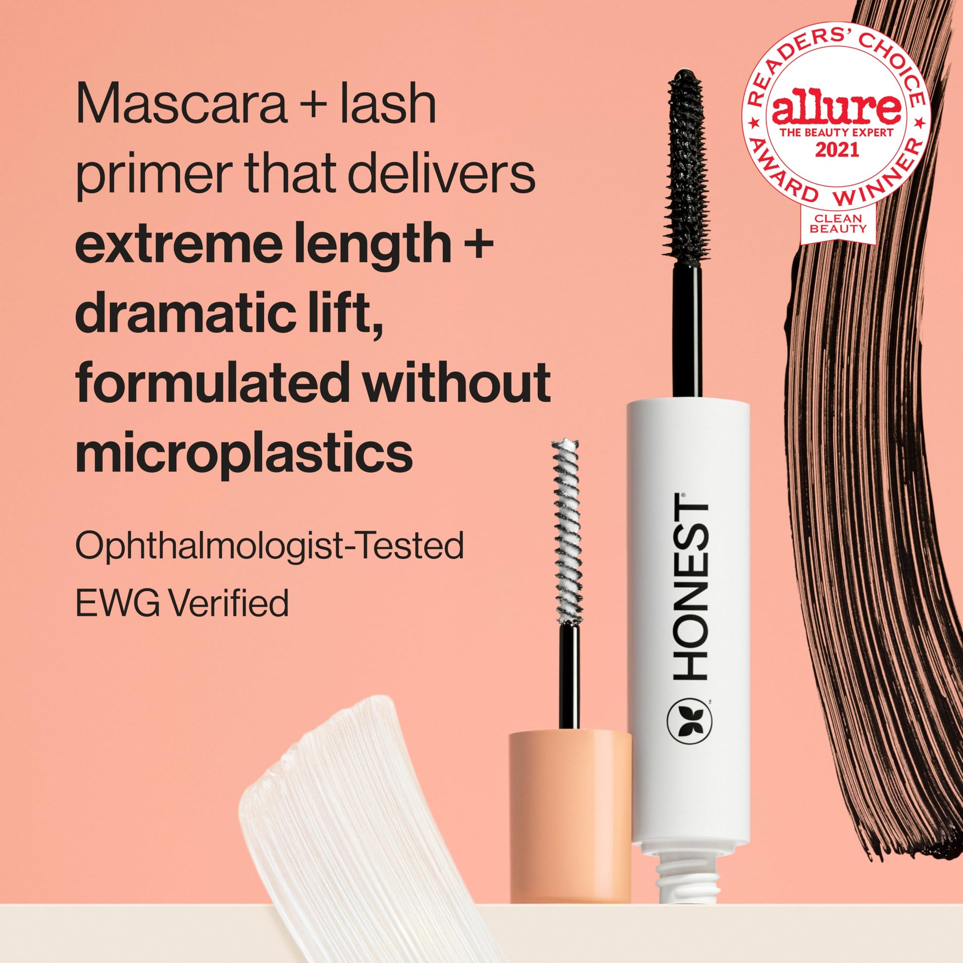 Buy now Honest Beauty 2-in-1 Extreme Length Clean Mascara, Lash Primer, Lengthening, Volumizing, Cruelty-Free, Safe for Sensitive Eyes, Black, .27 fl oz at indiglob india
