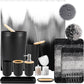 iMucci 9Pcs Black Bathroom Accessories Set with Trash Can Bathroom Set Black Bathroom Accessories Bathroom Decor