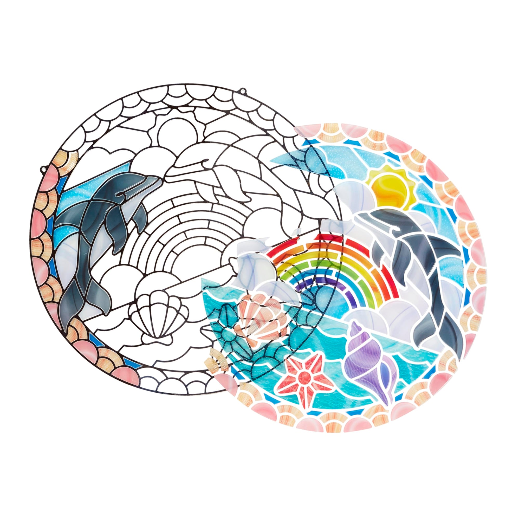 Buy now Melissa & Doug Stained Glass Made Easy Craft Kit: Dolphins - 180+ Stickers at indiglob india