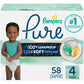 Pampers Pure Protection Baby Diapers, Size 5 (27+ lbs), 132 Count, Up to 100% Leakproof, Premium Plant-based Skin Protection, Hypoallergenic Soft Diapers