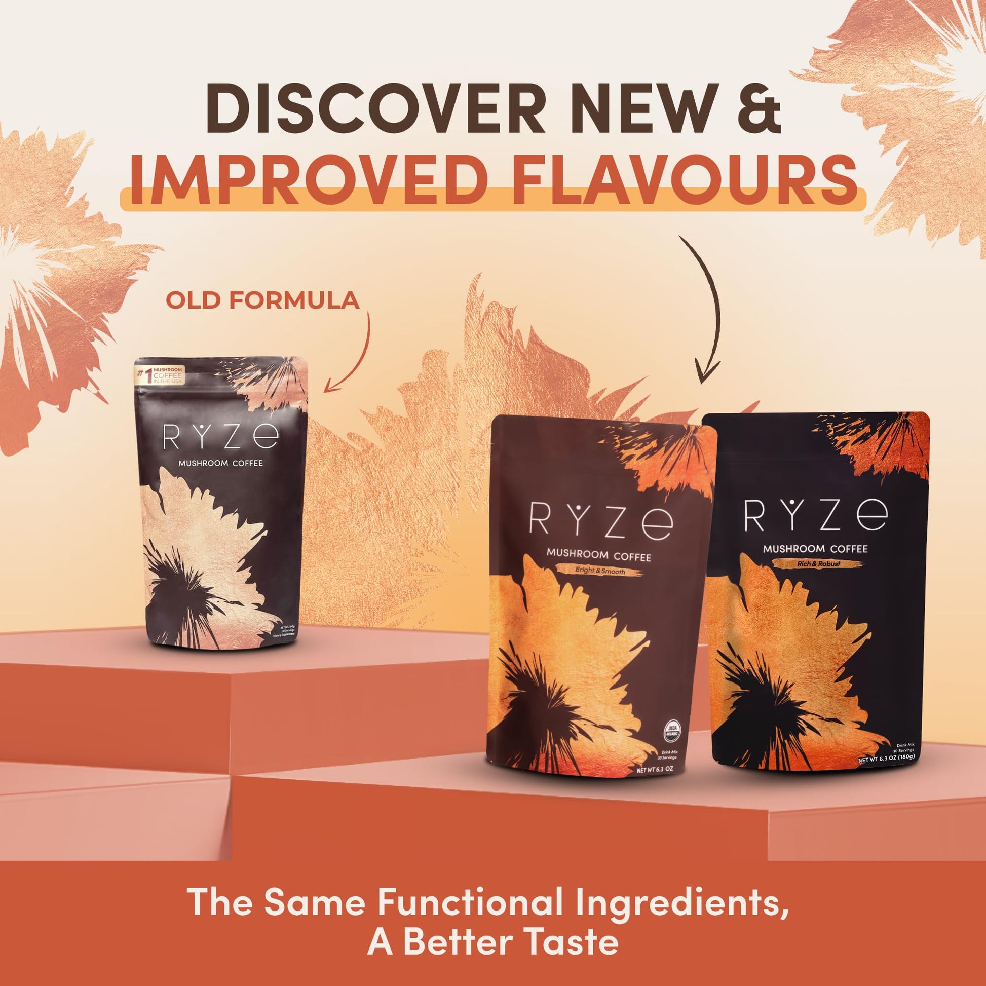 Buy now RYZE SUPERFOODS Mushroom Coffee, 30 servings at indiglob india