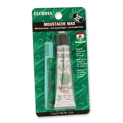 Clubman Moustache Wax with Brush Comb - Neutral 14g