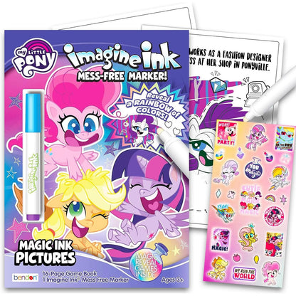 My Little Pony Imagine Ink Book Set (Includes Mess Free Marker and Stickers)