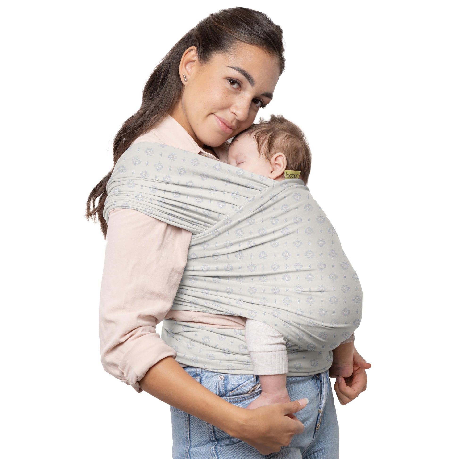 Buy now Boba Baby Wrap Carrier – Original Baby Sling Carrier for Newborns (7–35 lbs), Soft, Secure, Hands-Free & Ergonomic, Ideal for Comfortable Bonding, New Parents (Grey) Bamboo Serenity Anvi at indiglob india