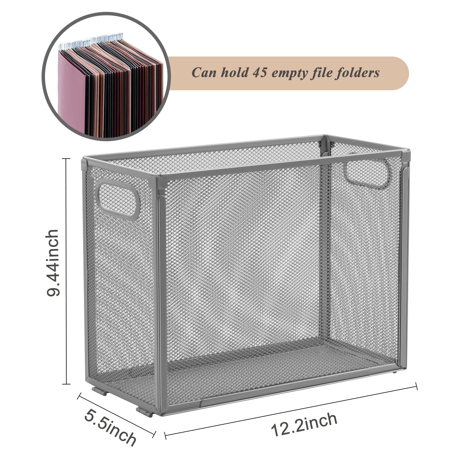 Buy now Hanging File Organizer, Oterri Portable Desktop File Organizer Mesh Detachable Foldable File Folder Organizer 12.2*5.5*9.44 inch for Letter Size File Folders, File Holders for Office/Home(Grey1) at indiglob india