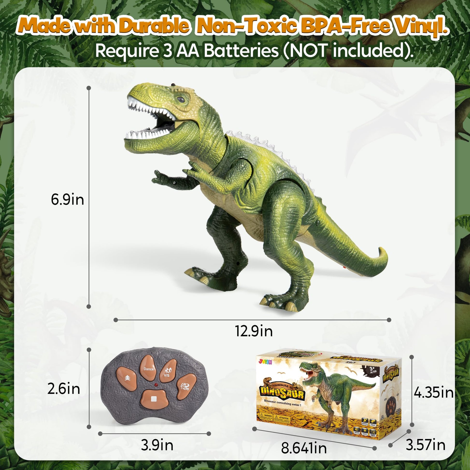 Buy now JOYIN Robot Dinosaur Toy for Kids Boys 3+ Big T.rex with Light and Realistic Roaring Sound, Remote Control Walking & Dancing Dinosaur, Electronic Steam Toy, Birthday Gift for Kids Boys Girls at indiglob india