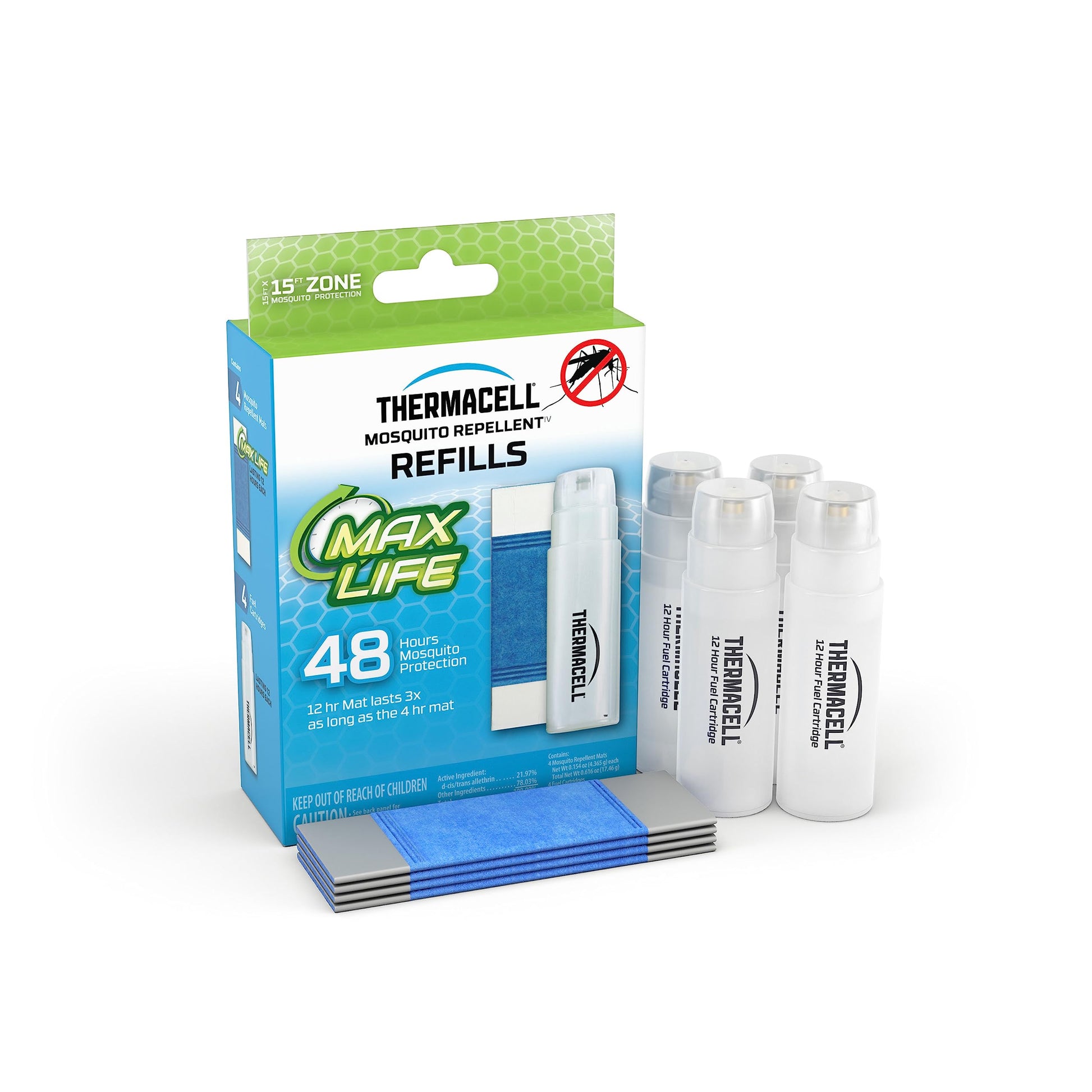 Buy now Thermacell Mosquito Repellent Refills; Provide 120 Hours of Protection; Contain 30 Repellent Mats, 10 Fuel Cartridges; Compatible with Any Fuel-Powered Mosquito Repeller Product at indiglob india