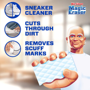 Buy now Mr. Clean Magic Eraser Sponge, All Purpose Cleaner, Cleaning Scrubber, Wall Cleaner, Sneaker Cleaner, Kitchen, Bathroom, Shower Cleaning Supplies, Melamine Sponge, Cleaning Pads, Extra Durable, 10ct at indiglob india