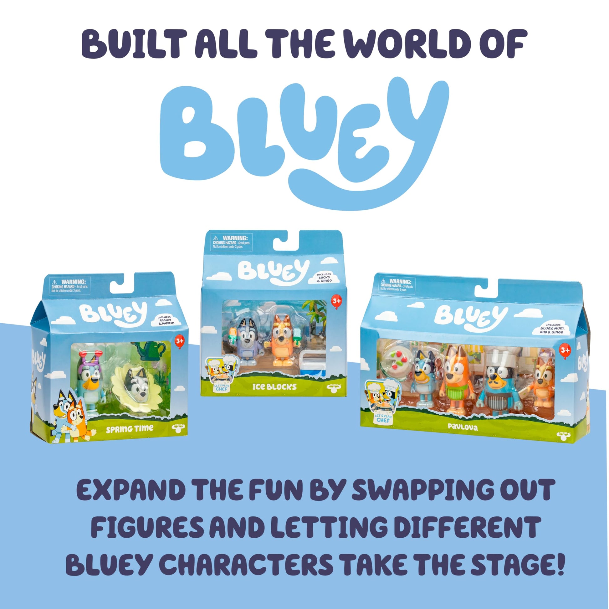 Buy now Bluey Pass The Parcel Figurine Toys Pack of 4, Character Toys with Bingo, Lucky’s Dad, and Lila Figures, Small Action Figures for Kids Ages 3+ at indiglob india