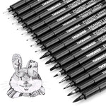 Buy now TWOHANDS Art Pens,Fineliner Ink Pens,Set of 12 Technical Drawing pen,Pigment Pen,Fine Point,Black,Waterproof,for Art Watercolor,Sketching,Anime,Manga, 902188 Black 16 at indiglob india