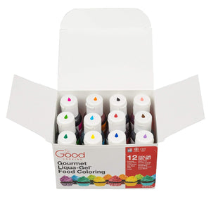 Buy now Food Coloring Liqua-Gel 12 Pack (.75ml Bottles) Tasteless Rainbow Color Dye Kit - Christmas, Baking, Decorating, Fondant, Frosting, Chocolate, Cooking, Slime, Crafts - Made in USA at indiglob india