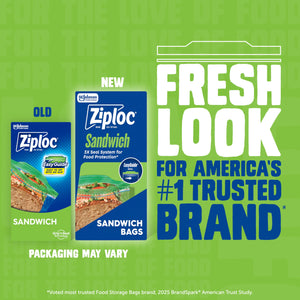 Buy now Ziploc Sandwich and Snack Bags with EasyGuide Texture, Plastic Storage Bags with Grip 'n Seal Technology, 270 Bags Total at indiglob india