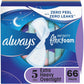 Always Infinity Feminine Pads for Women, Flexfoam Pads with Wings, Size 5, Extra Heavy Overnight Absorbency, Unscented, 132 Count (6 Packs of 22)