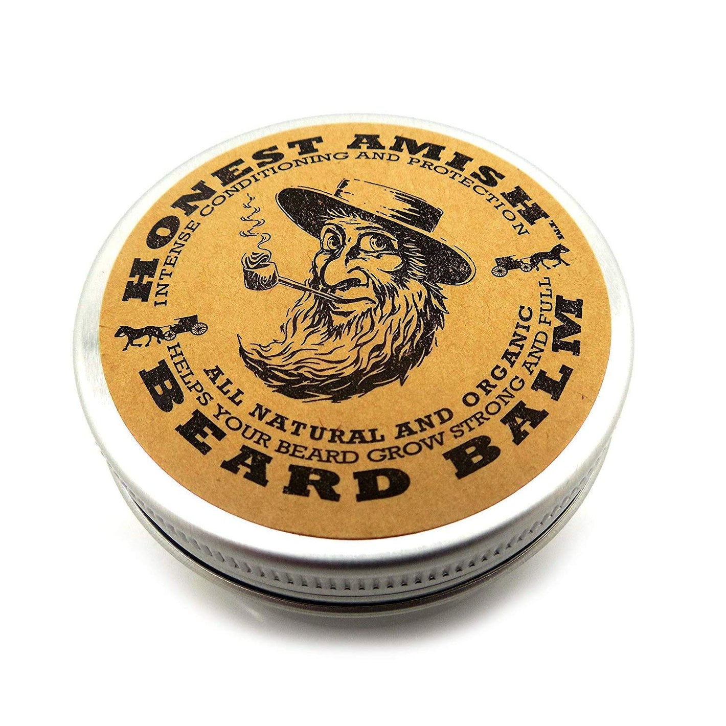 Honest Amish Beard Balm Leave-in Conditioner - Made with only Natural and Organic Ingredients - 2 Ounce Tin