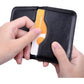 Wisdompro Business Card Holder, 2-Sided PU Leather Folio Name Card Holder Wallet Case with Magnetic Shut for Men and Women, Ultra Slim and Thin