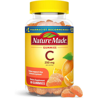 Nature Made Vitamin C 250 mg per serving, Dietary Supplement for Immune Support, 80 Gummies, 40 Day Supply