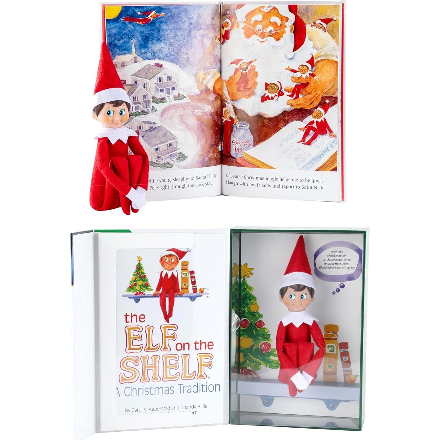 Buy now The Elf on the Shelf: A Christmas Tradition - Boy Scout Elf with Blue Eyes - Includes Artfully Illustrated Storybook, Keepsake Box and Official Adoption Certificate at indiglob india