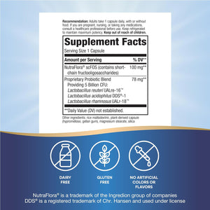 Nature's Way Primadophilus Reuteri Probiotic, Supports Digestive & Immune Health*, 5 Billion Live Cultures, 90 Capsules (Packaging May Vary)