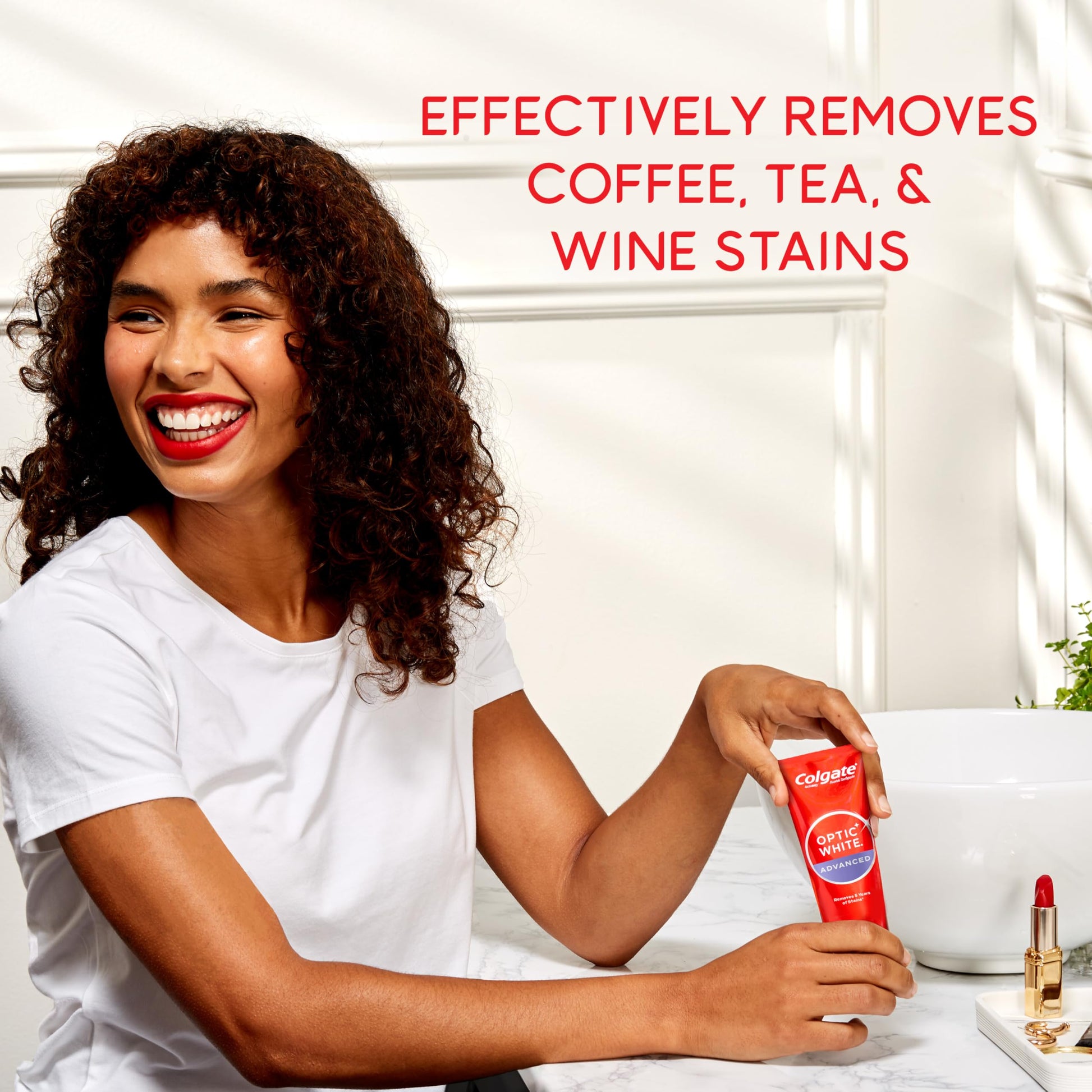 Buy now Colgate Optic White Advanced Hydrogen Peroxide Toothpaste, Teeth Whitening Toothpaste Pack, Enamel-Safe Formula, Helps Remove Tea, Coffee, and Wine Stains, Sparkling White, 3 Pack, 3.2 oz at indiglob india