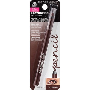 Maybelline Eyestudio Lasting Drama Waterproof Matte Gel Pencil Brown Eyeliner Makeup, Glazed Toffee, 1 Count