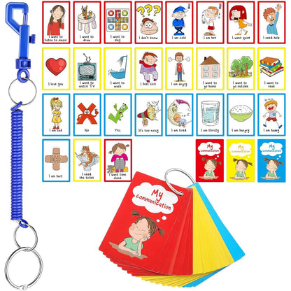 27 Autism Communication Cards Visual Aid Nonverbal Communication Board Speech Delay Feelings Emotions Flash Cards Autism Special Needs Cue Cards Language Learning Toys for Kids Children Adults