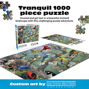 Buy now Buffalo Games - Birds in an Orchard - Hautman - 1000 Piece Jigsaw Puzzle for Adults, Challenging Bird Puzzle for Game Nights, Finished Size 26.75 x 19.75, Made in the USA at indiglob india