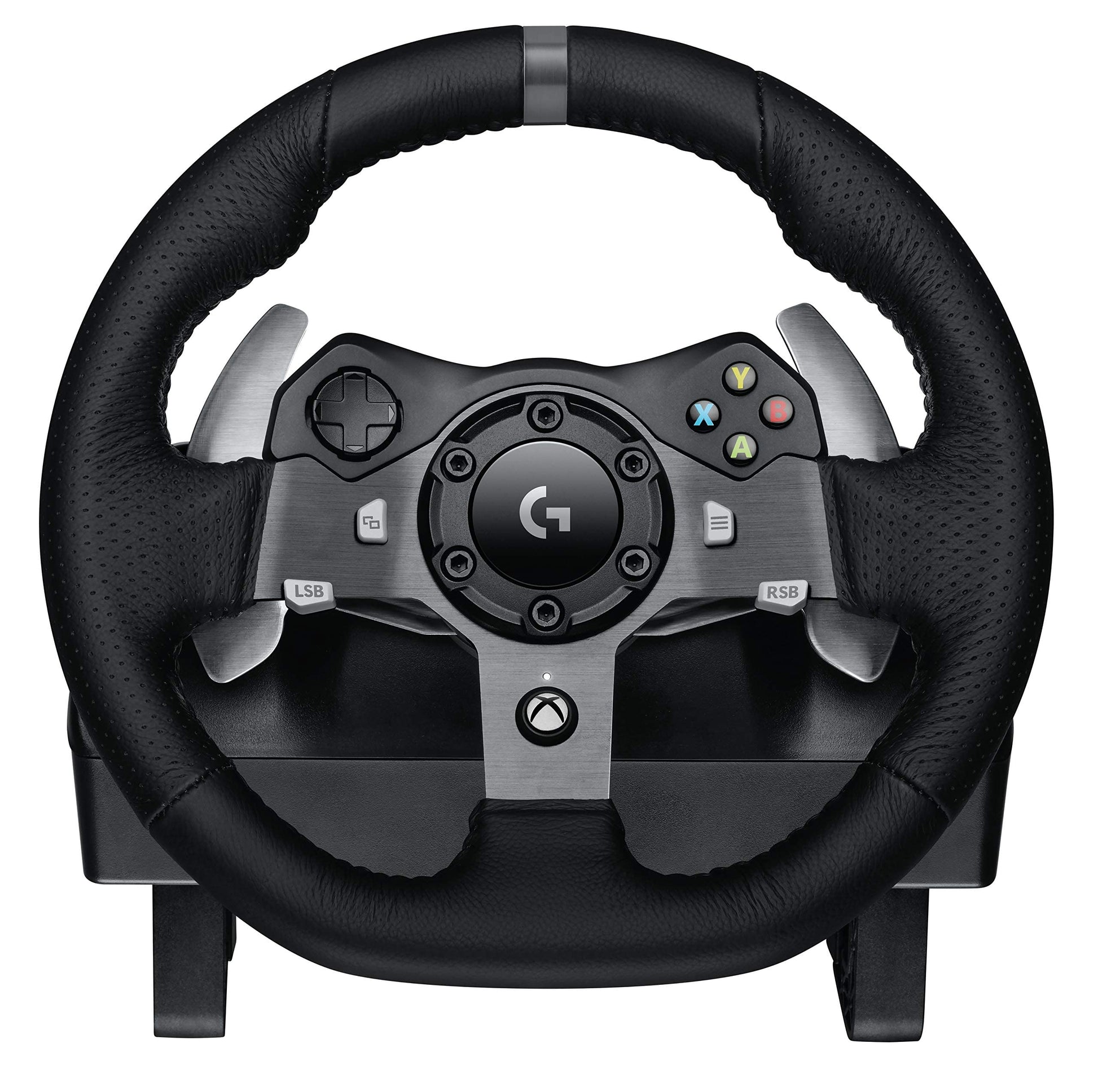 Buy now Logitech Driving Force G920 Steering Wheel and Pedals, 941-000123 (Steering Wheel and Pedals f/PC and Xbox One) (Renewed) at indiglob india