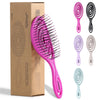 Ninabella Detangle Hair Brush for Women & Men - Does not Pull - Straightening Brushes for Straight & Curly Hair - Unique Spiral Detangling Hairbrush - Green - Pink