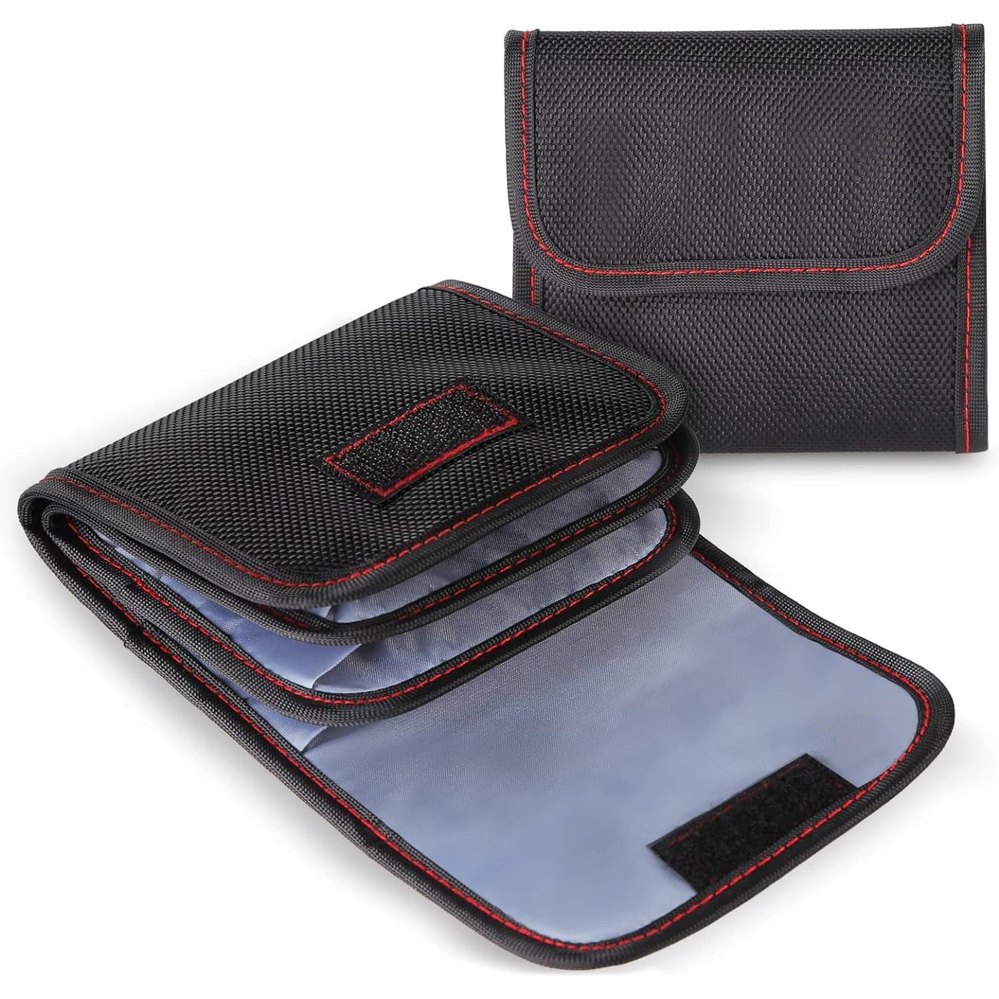 DomeStar Filter Case, 2PCS 3-Pocket Camera Lens Filter Carry Case Professional Photography Filter Holder Belt Bag Pouch Water-resistant and Dustproof Design for 25mm-82mm Filters