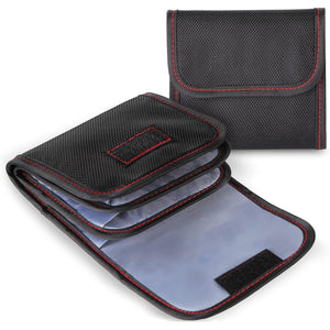 DomeStar Filter Case, 2PCS 3-Pocket Camera Lens Filter Carry Case Professional Photography Filter Holder Belt Bag Pouch Water-resistant and Dustproof Design for 25mm-82mm Filters