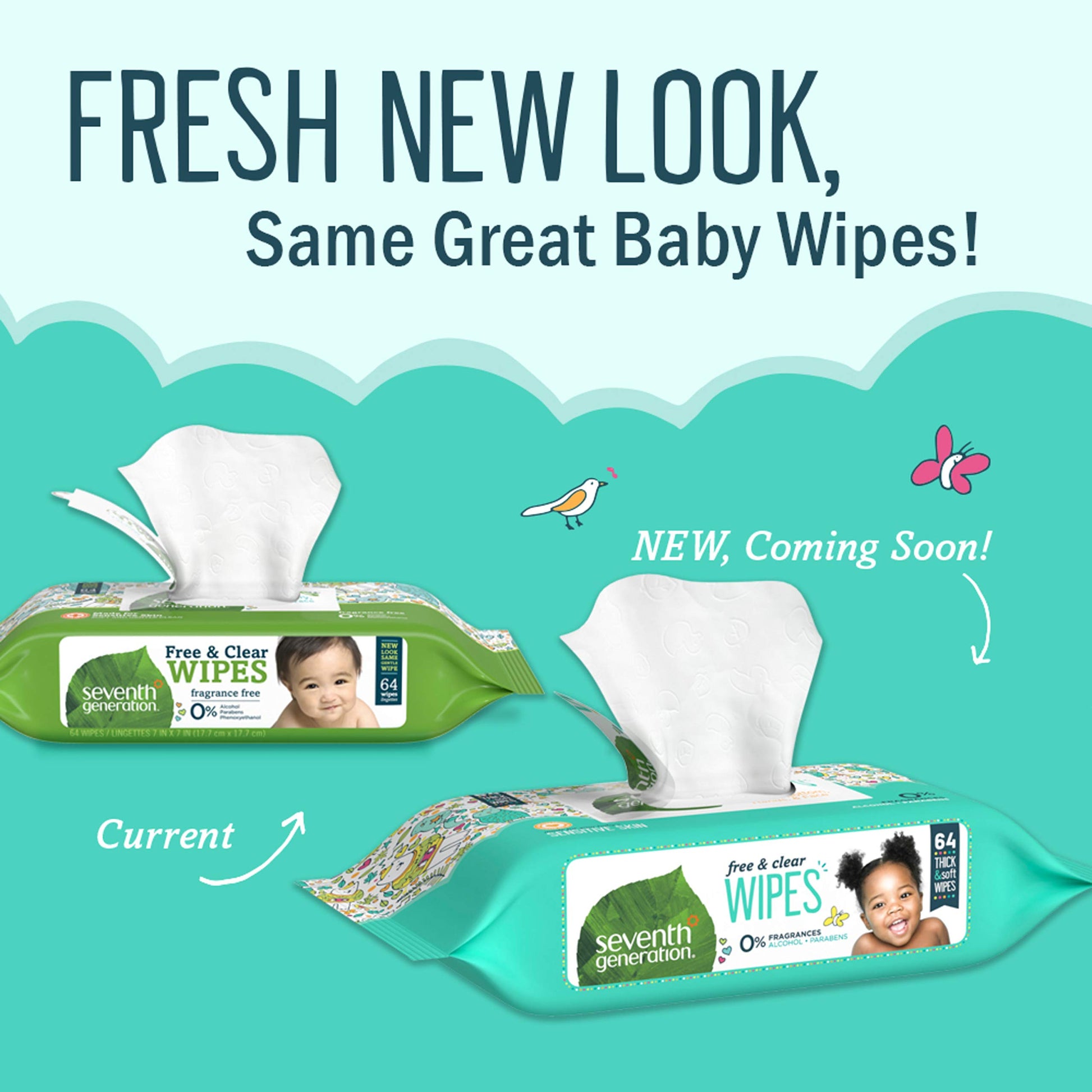 Buy now Seventh Generation Free & Clear Baby Wipes Refill Unscented and Sensitive Gentle as Water 64 count Pack of 12 (768 Total) at indiglob india