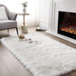 SERISSA Soft Fluffy Rug Grey Faux Sheepskin Fur Rug Shaggy Couch Cover for Bedroom Living Room Runner, 2x6 Feet