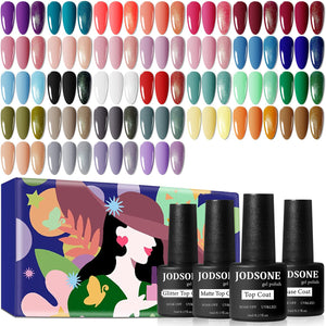 Buy now JODSONE 36 PCS Gel Nail Polish Set-32 Colors Gel Polish Kit Base Coat Glossy Matte and Glitter Top Coat Nail Polish Set Green Blue Red Pink Collection Gifts for Women at indiglob india