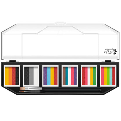 Maydear Face Painting Kit for Kids & Adults with 6 Colors Split Cake Palette, 2 Brushes, Safe & Non-Toxic Water Based Makeup Face Paint Kit