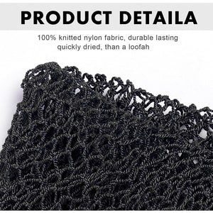 African Net Long Bath Net Sponge,JASSINS Bathing Body Exfoliating Shower Body Back Scrubber Skin Smoother,Stretch Length to 66 INCH (Black)