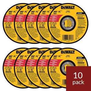 Buy now DeWalt DW8062 4-1/2"x.045"x7/8" Metal Angle Grinder Thin Cutoff Wheel, 10 Pack at indiglob india
